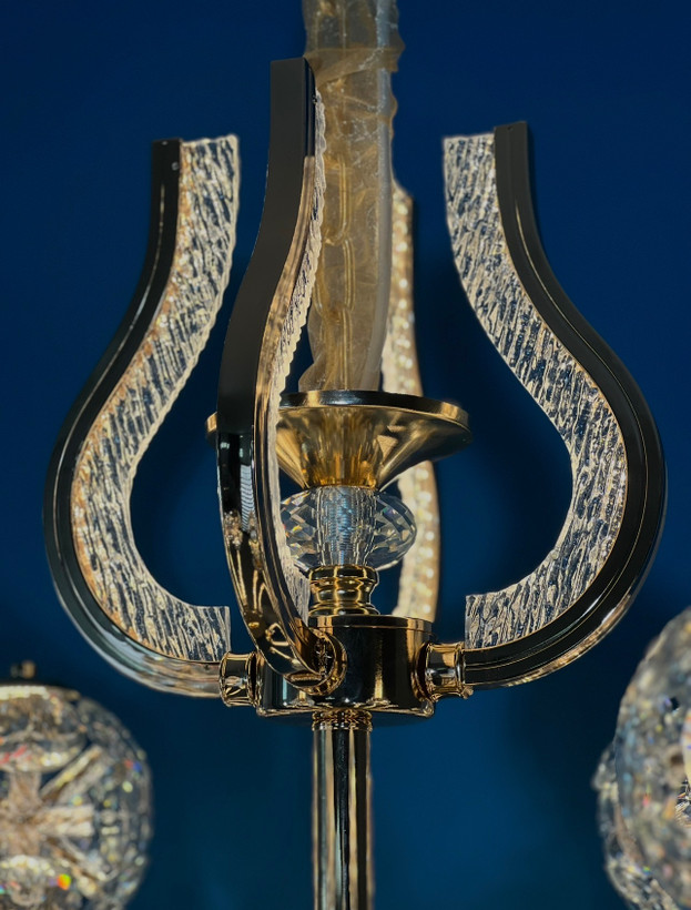 لوستر وارداتی کریستالی مدل تاج رزگلد کد 6801