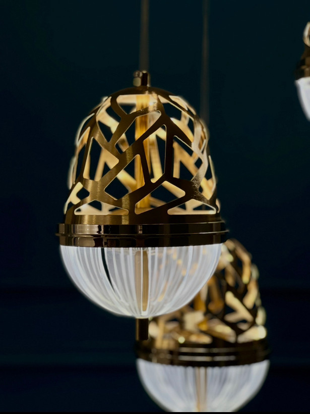 آویز وارداتی سه شعله مدل الماس کد 3071-3