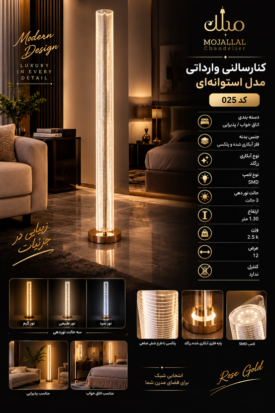 کنارسالنی وارداتی کدل استوانه ای کد 2233